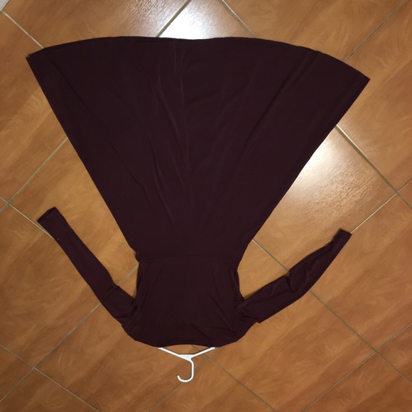 Burgundy purple Zara tie dress.  Classy dress. - Picture 7 of 7